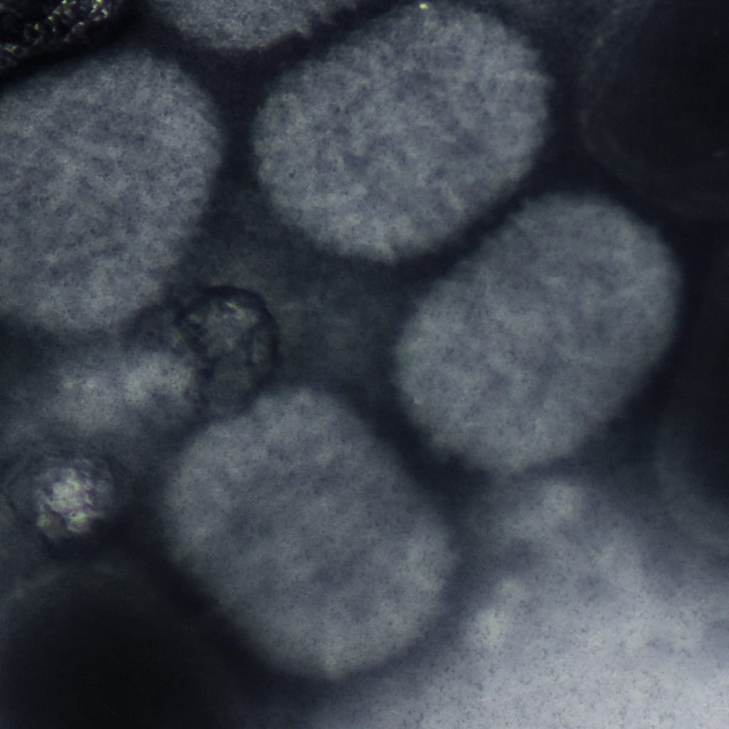 Micrografía electrónica del virus del molusco contagioso, un poxvirus